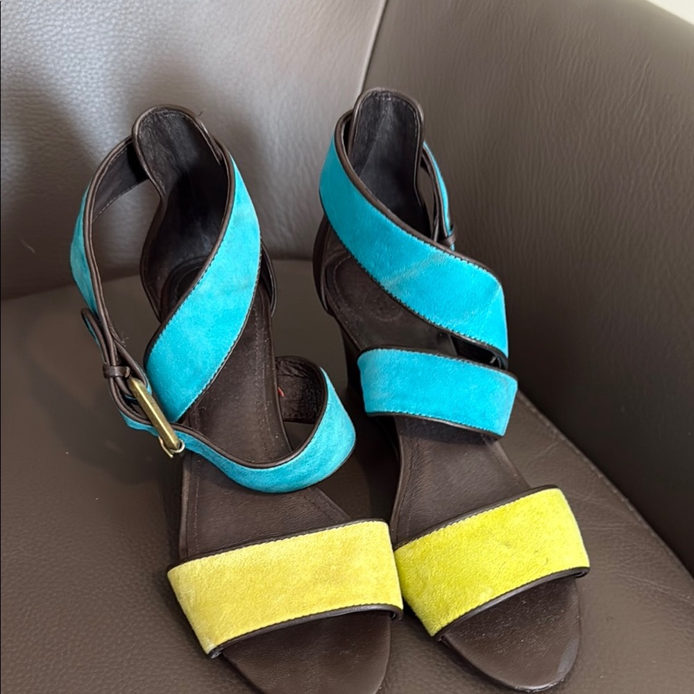 Stylish Blue and Yellow Women's Sandals